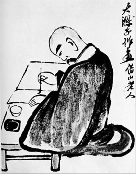 portrait Tableau Peinture - Qi Baishi portrait d’un Shih Tao vieille Chine à l’encre